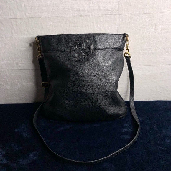 Tory Burch Black Pebbled Leather Crossbody Bag - Picture 2 of 6